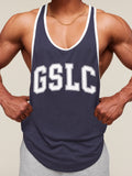 Gymshark Collegiate Ringer Stringer — Heavy Blue — 8