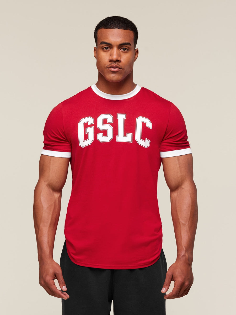 Gymshark Collegiate Ringer T-Shirt — Conditioning Red — 1