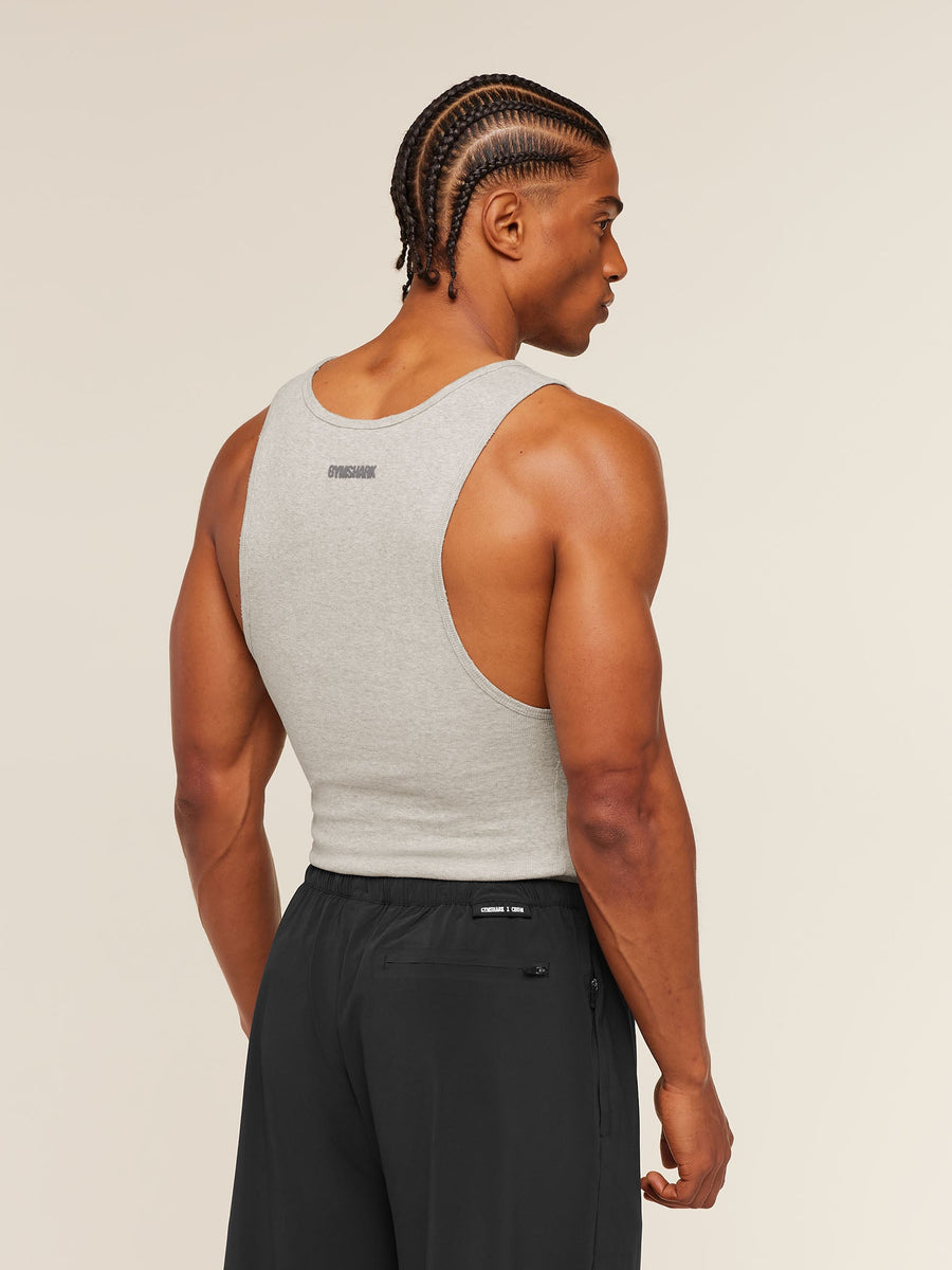 Gymshark x CBUM Ribbed Tank — Bros Stone Grey Marl — 3