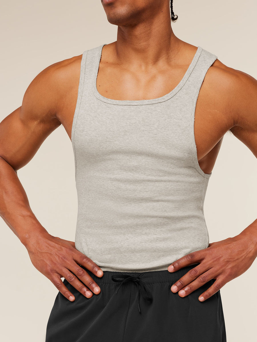 Gymshark x CBUM Ribbed Tank — Bros Stone Grey Marl — 7