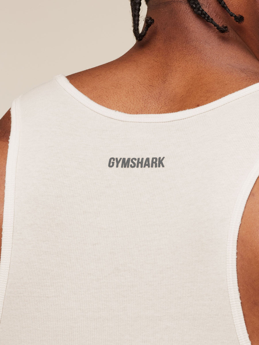 Gymshark x CBUM Ribbed Tank — Soft White — 6