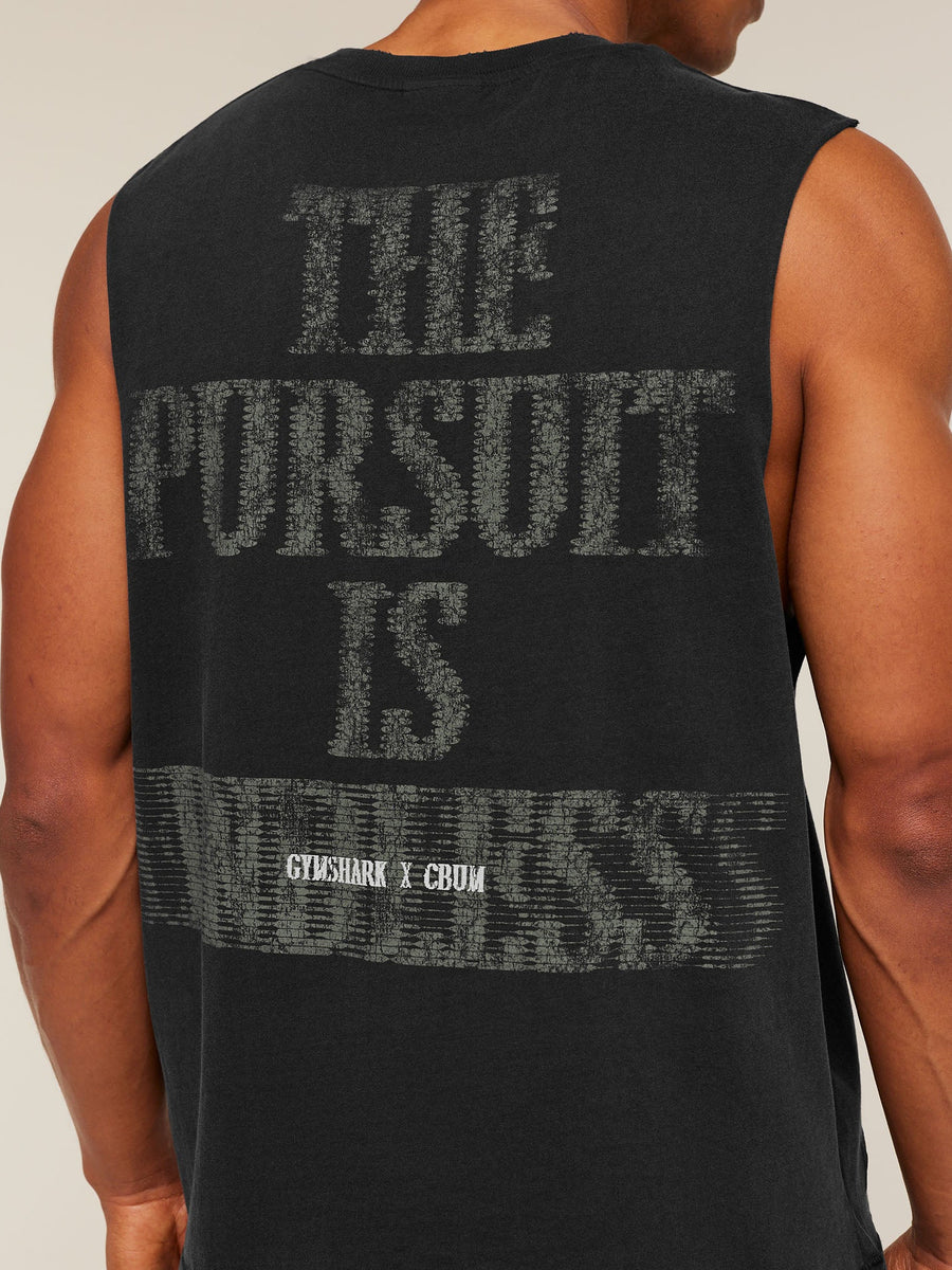 Gymshark x CBUM Washed Sleeveless T-Shirt — Black — 4