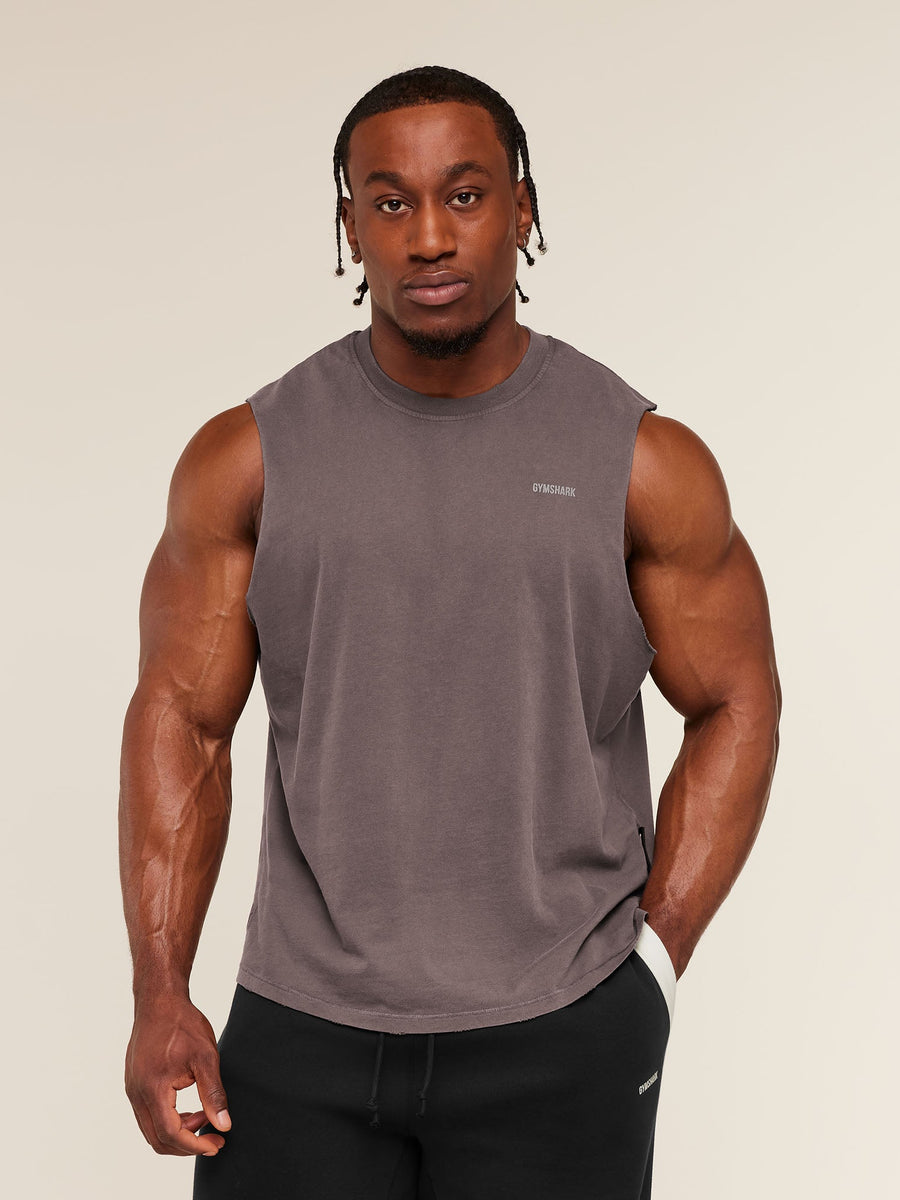 Gymshark x CBUM Washed Sleeveless T-Shirt — Greyed Purple — 3