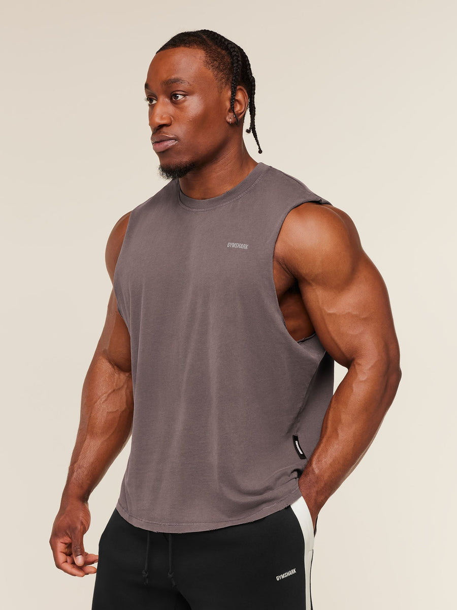 Gymshark x CBUM Washed Sleeveless T-Shirt — Greyed Purple — 4