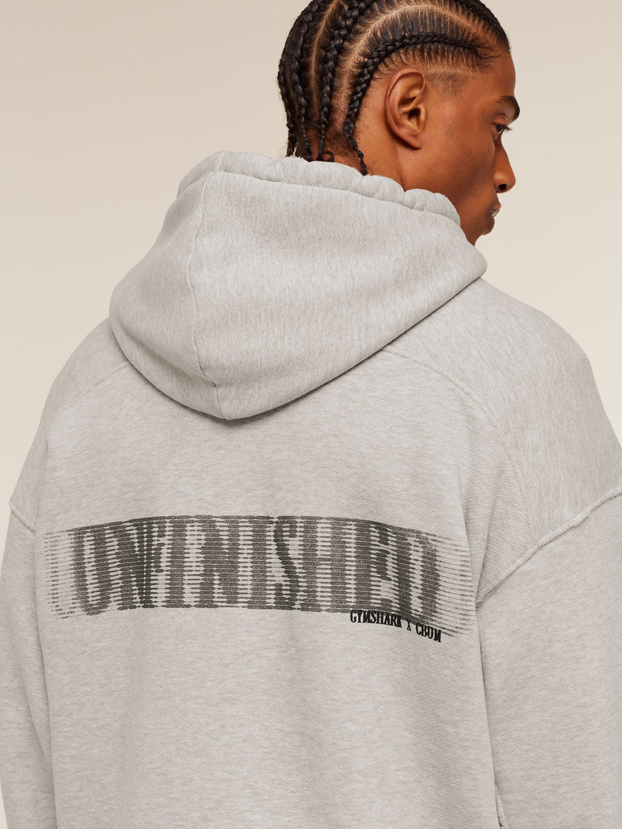 Gymshark x CBUM Washed Hoodie — Bros Stone Grey Marl — 8
