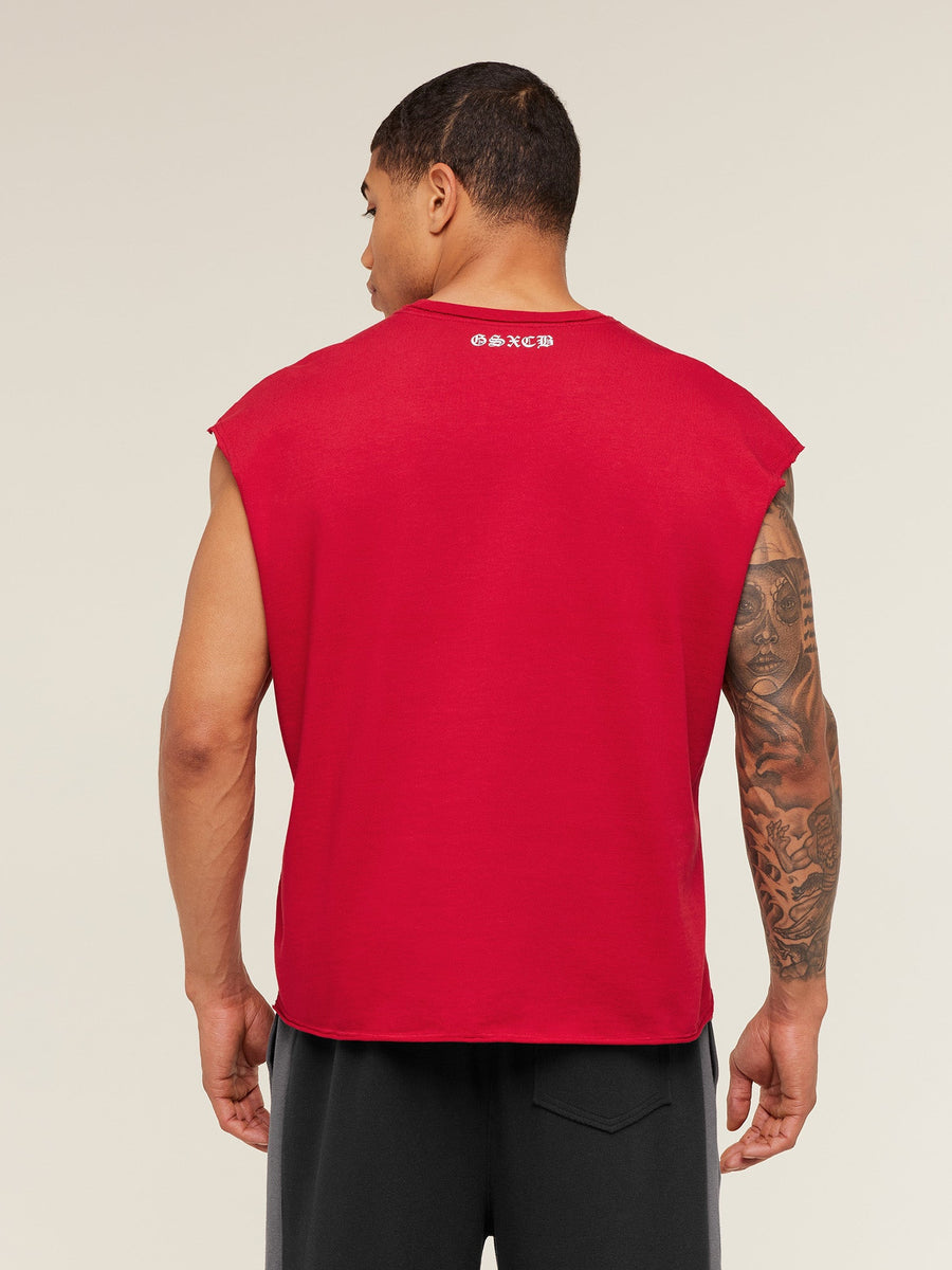 Gymshark GS x Carlos Cut off Tee — Carmine Red — 2
