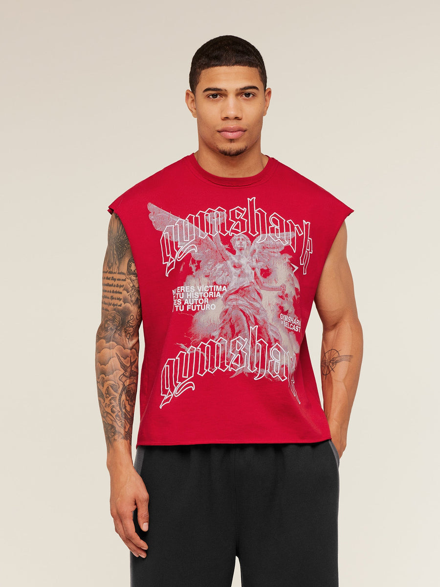 Gymshark GS x Carlos Cut off Tee — Carmine Red — 1