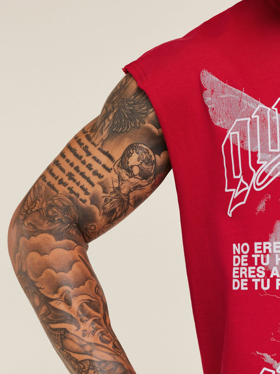 Gymshark GS x Carlos Cut off Tee — Carmine Red — 5
