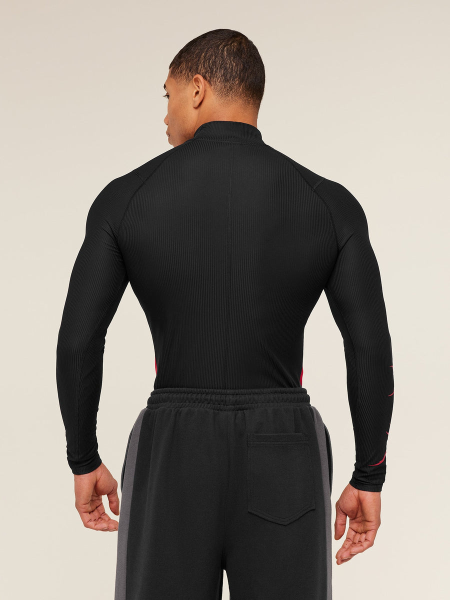 Gymshark GS x Carlos Long Sleeve Tee — Black/Carmine Red — 2