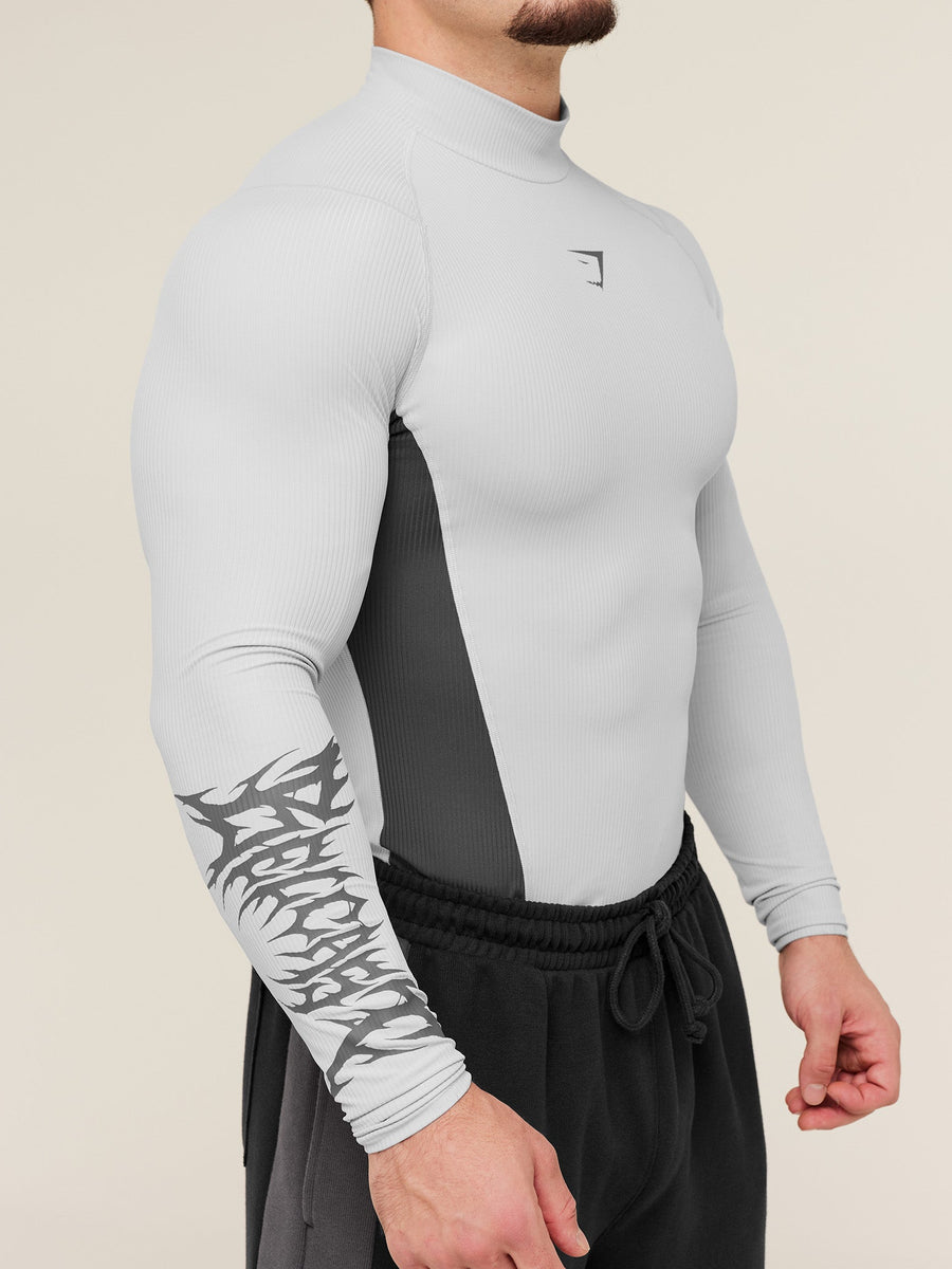 Gymshark GS x Carlos Long Sleeve Tee — Light Grey/Onyx Grey — 5