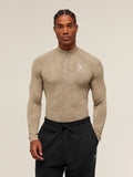 Gymshark Geo Seamless 1/4 Zip — Cement Brown/Soul Brown — 1