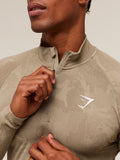 Gymshark Geo Seamless 1/4 Zip — Cement Brown/Soul Brown — 5