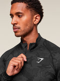 Gymshark Geo Seamless 1/4 Zip — Black/Charcoal Grey — 5