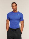 Gymshark Geo Seamless Grid T-Shirt — Force Blue/Steady Purple — 3