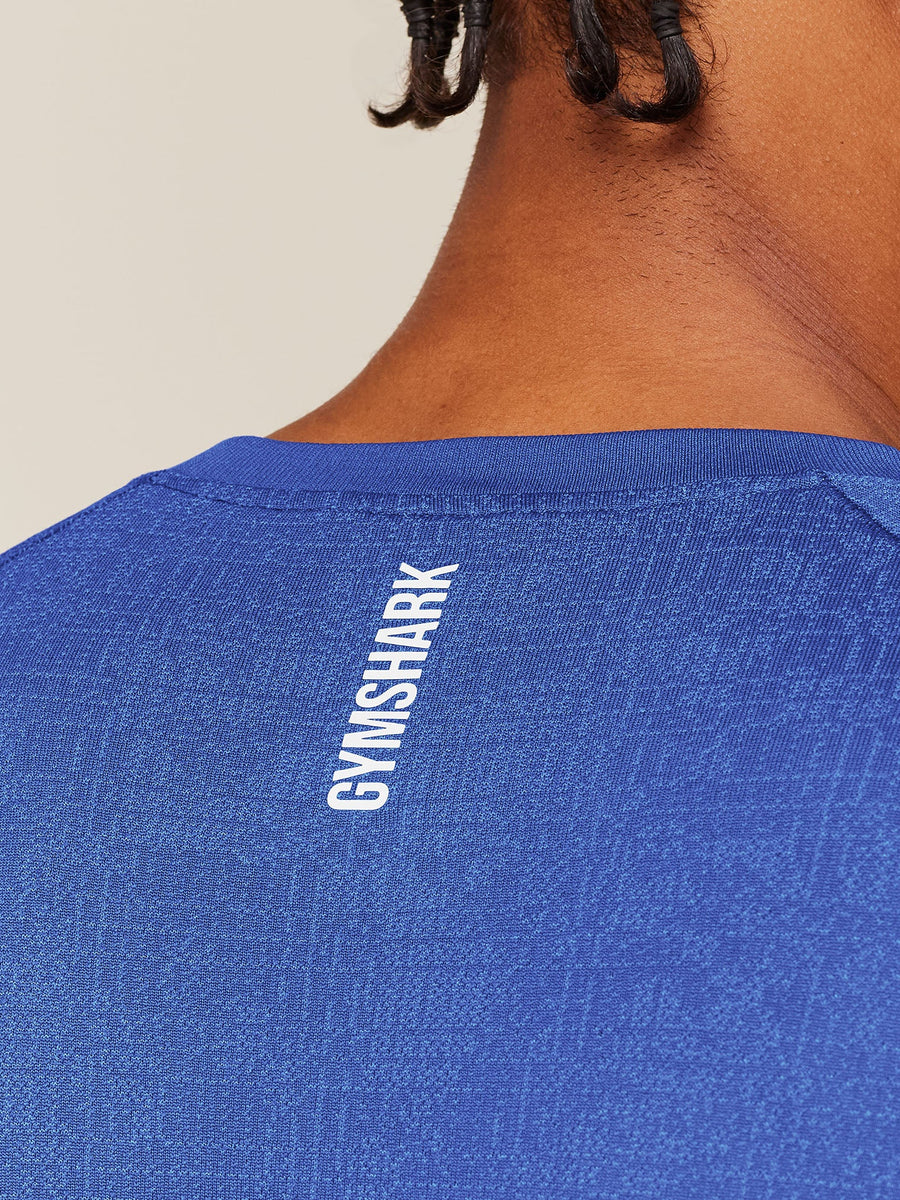 Gymshark Geo Seamless Grid T-Shirt — Force Blue/Steady Purple — 7