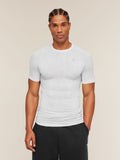 Gymshark Geo Seamless Grid T-Shirt — White/Silver Grey — 1