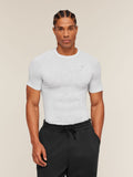 Gymshark Geo Seamless Grid T-Shirt — White/Silver Grey — 3