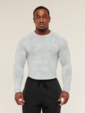 Gymshark Geo Seamless Long Sleeve T-Shirt — Light Grey/Smokey Grey — 1
