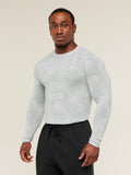Gymshark Geo Seamless Long Sleeve T-Shirt — Light Grey/Smokey Grey — 2