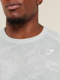 Gymshark Geo Seamless Long Sleeve T-Shirt — Light Grey/Smokey Grey — 5