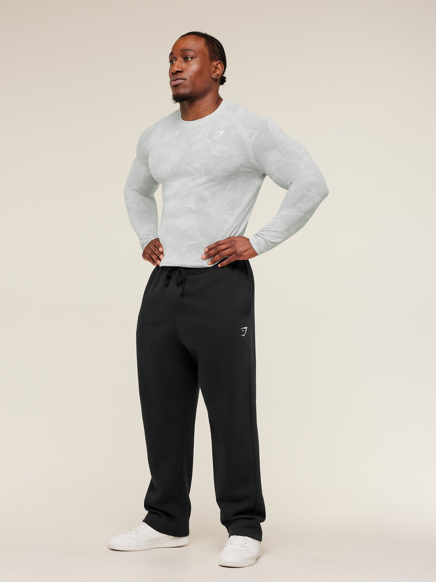 Gymshark Geo Seamless Long Sleeve T-Shirt — Light Grey/Smokey Grey — 7