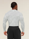 Gymshark Geo Seamless Long Sleeve T-Shirt — Light Grey/Smokey Grey — 3