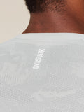 Gymshark Geo Seamless Long Sleeve T-Shirt — Light Grey/Smokey Grey — 6