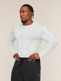 Gymshark Geo Seamless Long Sleeve T-Shirt — White/Light Grey — 2