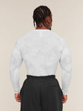 Gymshark Geo Seamless Long Sleeve T-Shirt — White/Light Grey — 3