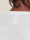 Gymshark Geo Seamless Long Sleeve T-Shirt — White/Light Grey — 6