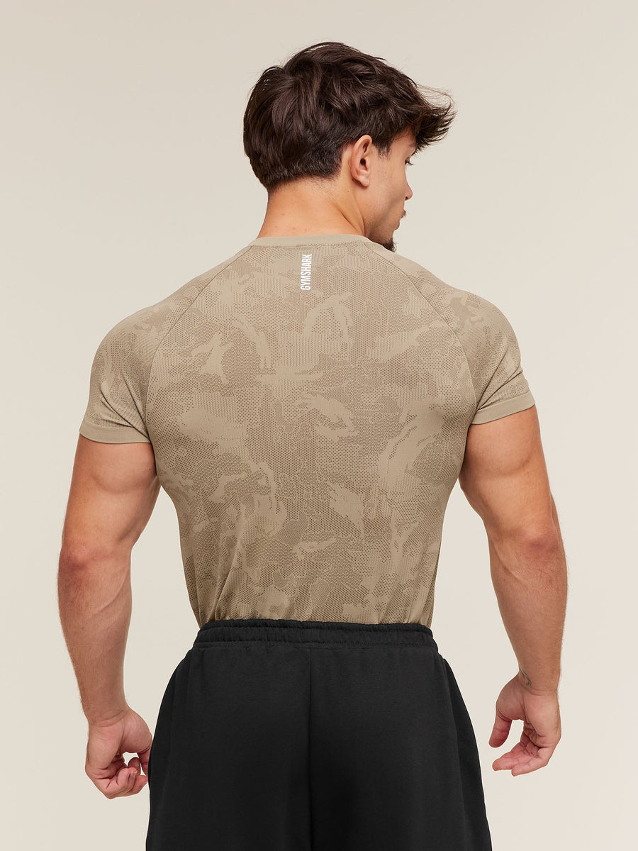 Gymshark Geo Seamless T-Shirt — Cement Brown/Soul Brown — 2