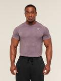 Gymshark Geo Seamless T-Shirt — Dusk Purple/Cool Brown — 1