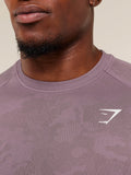 Gymshark Geo Seamless T-Shirt — Dusk Purple/Cool Brown — 5