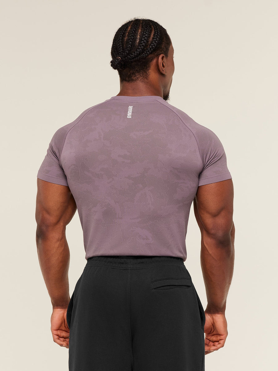 Gymshark Geo Seamless T-Shirt — Dusk Purple/Cool Brown — 2