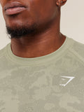 Gymshark Geo Seamless T-Shirt — Haze Green/Unit Green — 5