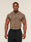 Gymshark Geo Seamless T-Shirt — Lifestyle Brown/Archive Brown — 1