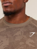 Gymshark Geo Seamless T-Shirt — Lifestyle Brown/Archive Brown — 5