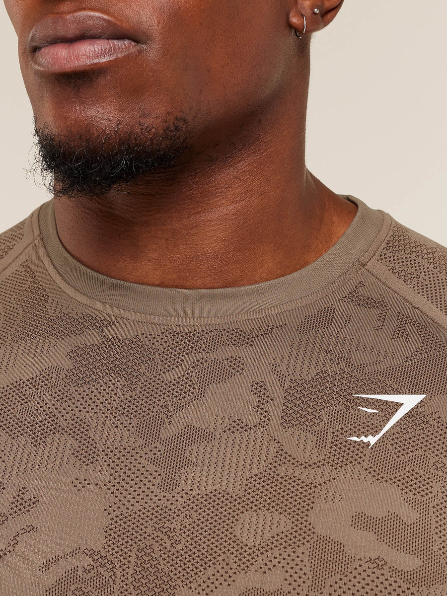 Gymshark Geo Seamless T-Shirt — Lifestyle Brown/Archive Brown — 5