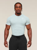 Gymshark Geo Seamless T-Shirt — Smoke Blue/Soft White — 1
