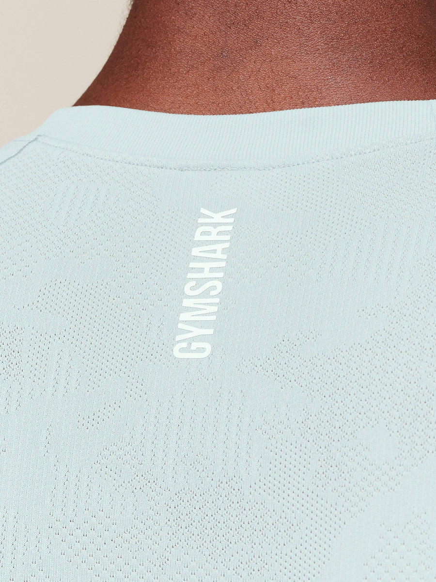 Gymshark Geo Seamless T-Shirt — Smoke Blue/Soft White — 5