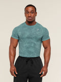 Gymshark Geo Seamless T-Shirt — Storm Blue/Stealth Blue — 1