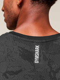 Gymshark Geo Seamless Tank — Black/Charcoal Grey — 6