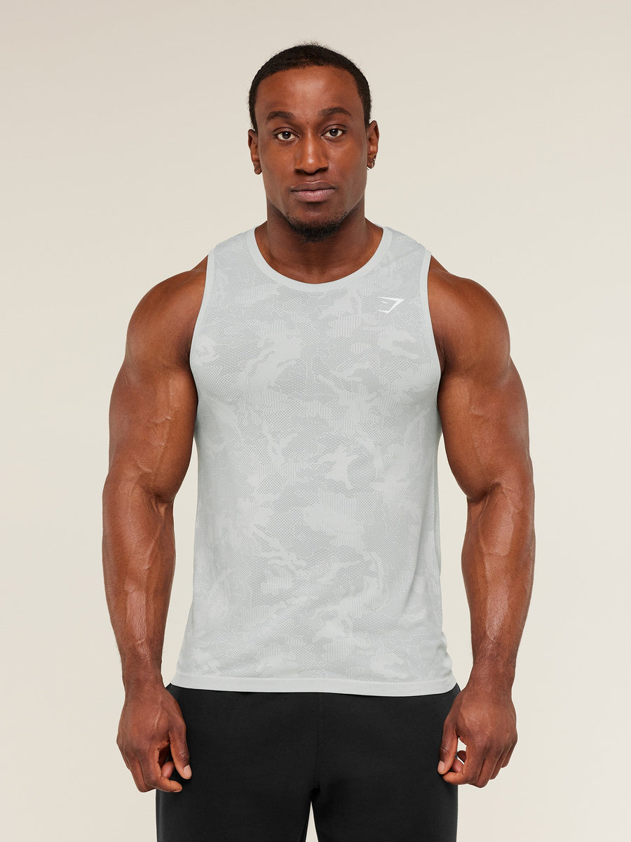 Gymshark Geo Seamless Tank — Light Grey/Smokey Grey — 4