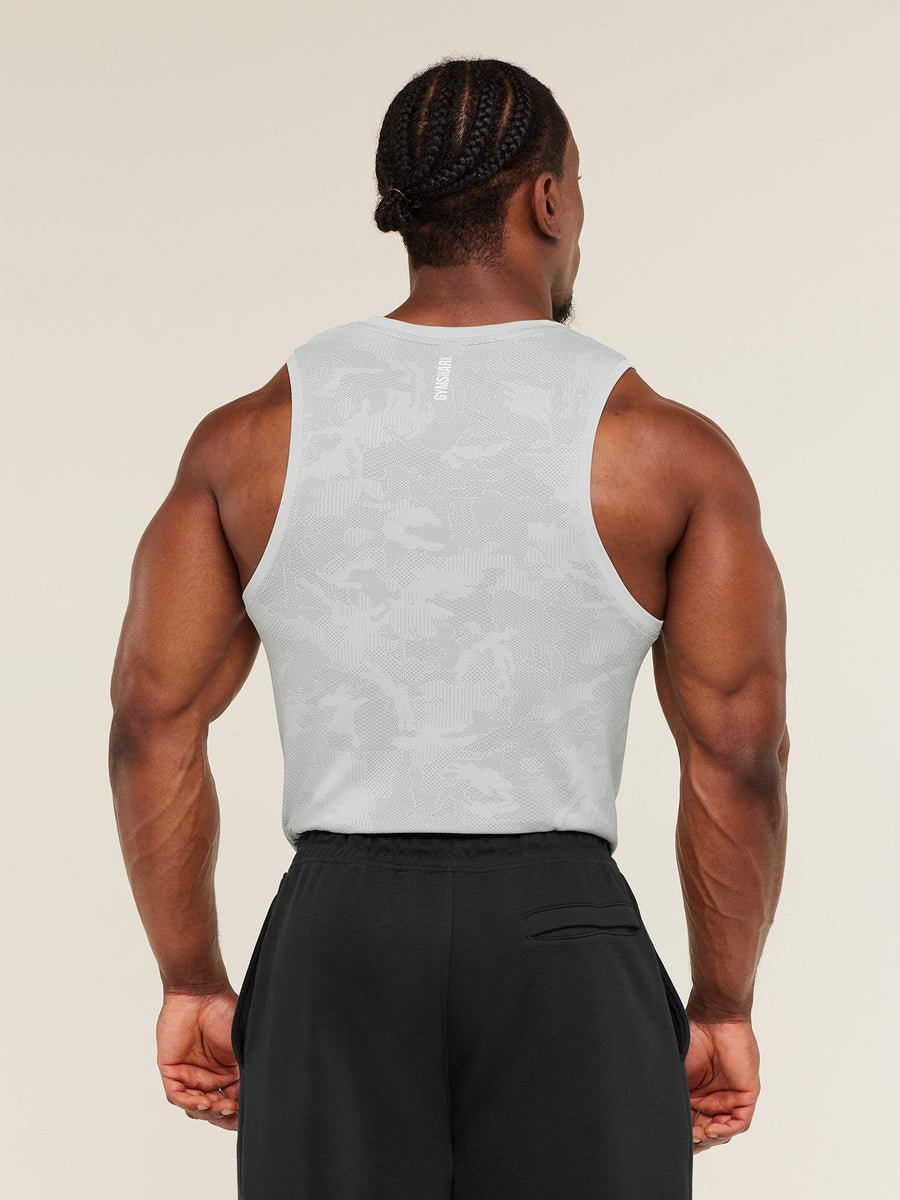 Gymshark Geo Seamless Tank — Light Grey/Smokey Grey — 2