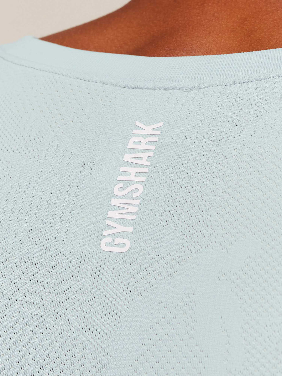 Gymshark Geo Seamless Tank — Smoke Blue/Soft White — 3