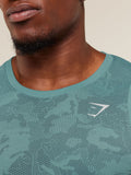 Gymshark Geo Seamless Tank — Storm Blue/Stealth Blue — 7