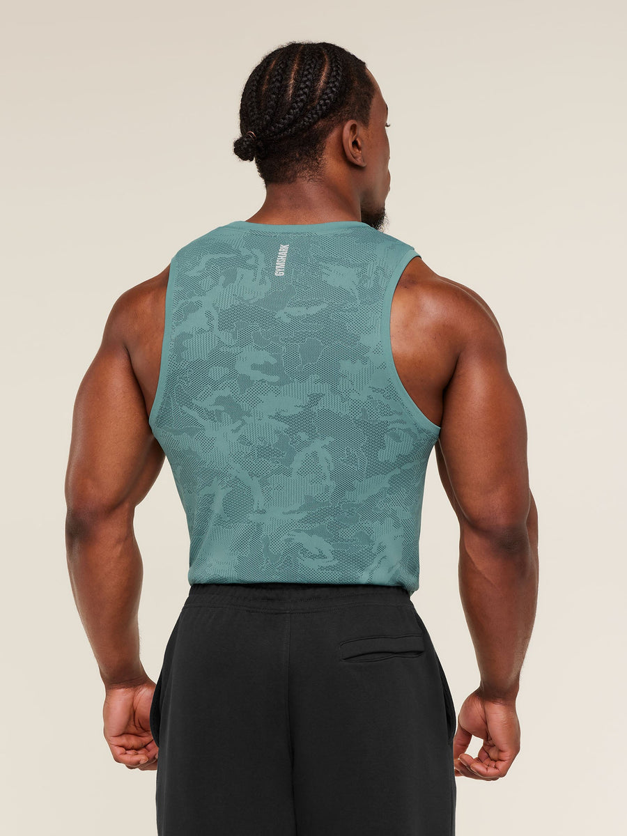 Gymshark Geo Seamless Tank — Storm Blue/Stealth Blue — 2