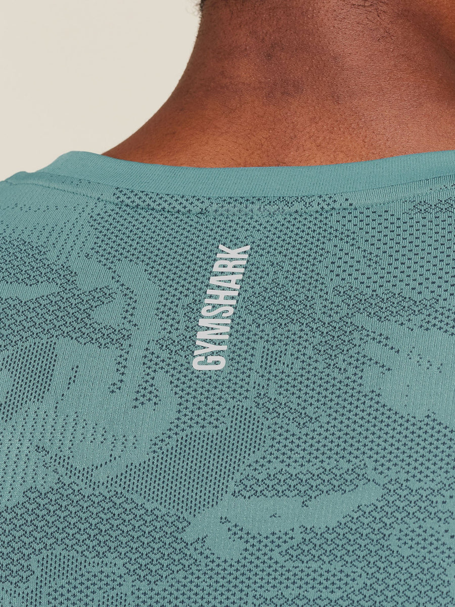 Gymshark Geo Seamless Tank — Storm Blue/Stealth Blue — 6