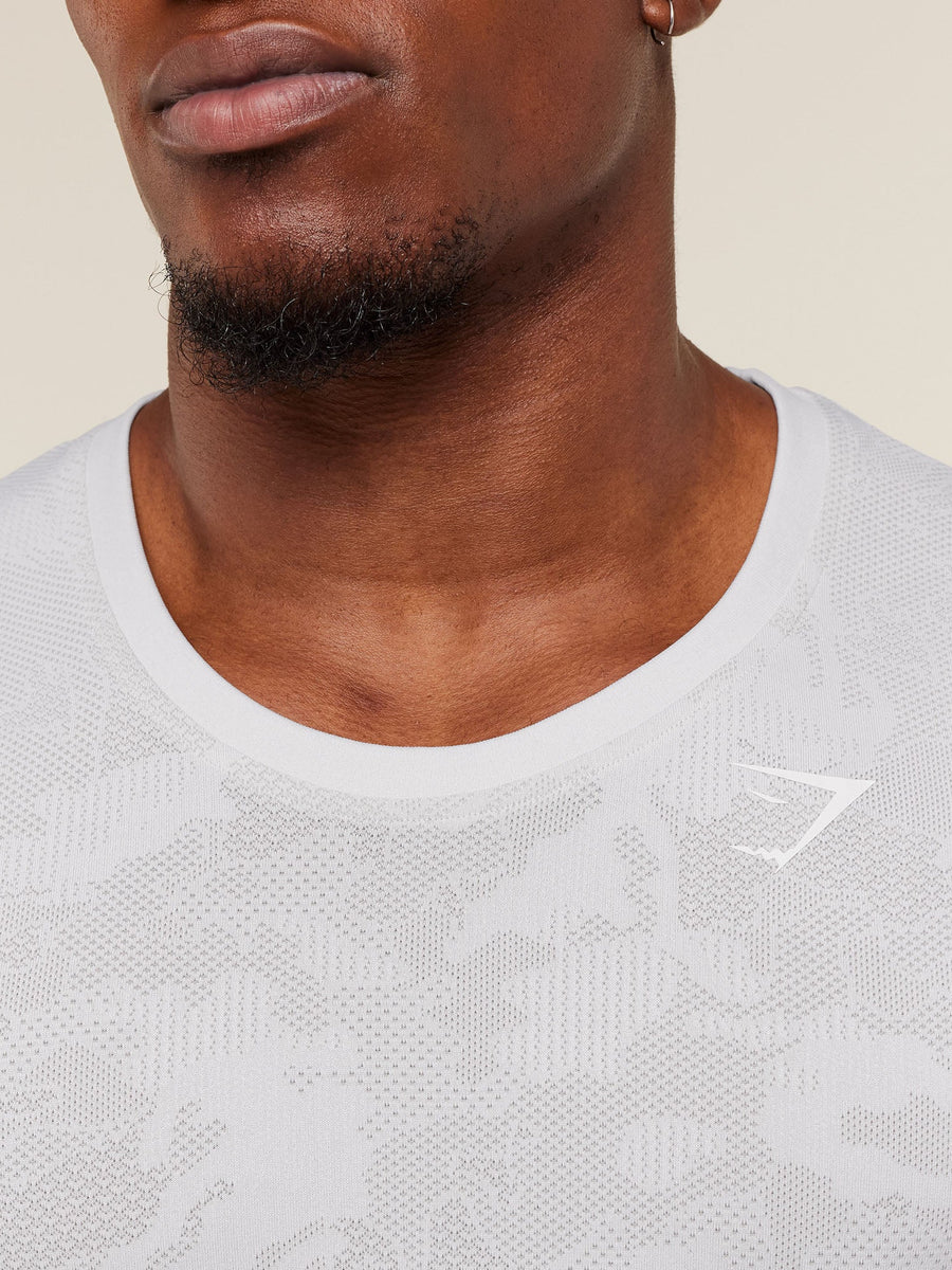 Gymshark Geo Seamless Tank — White/Light Grey — 4