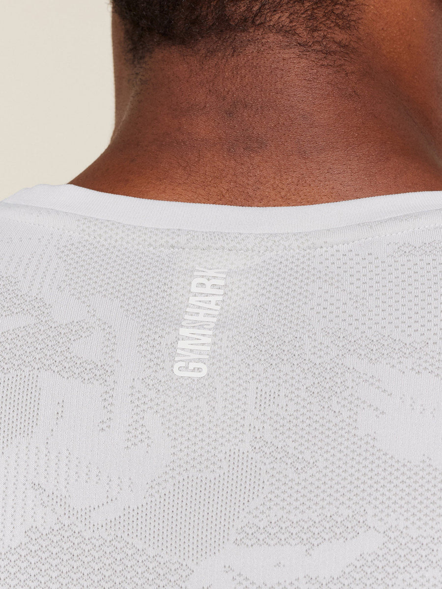 Gymshark Geo Seamless Tank — White/Light Grey — 5